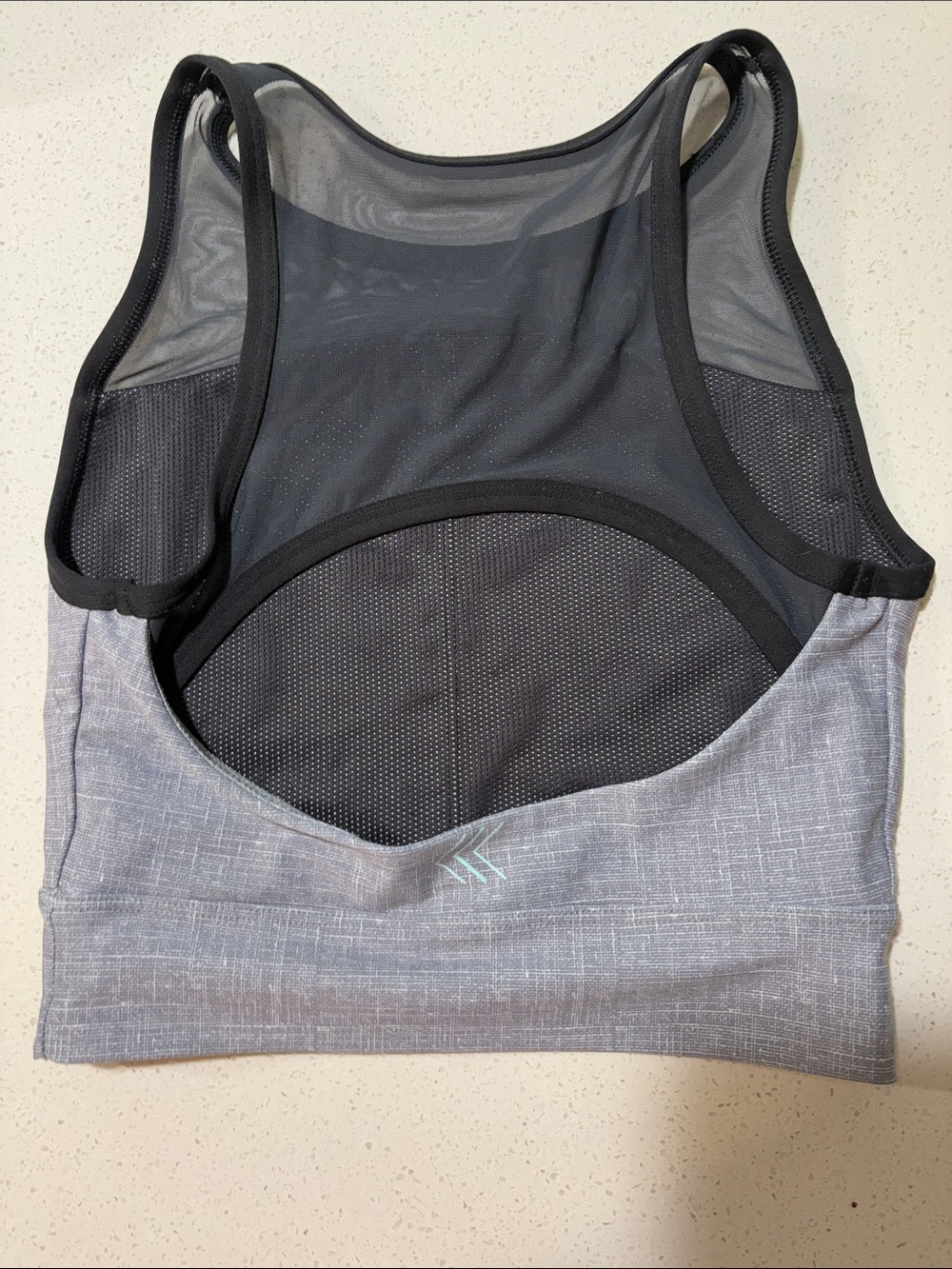 Gray Mesh-Back Sports Bra